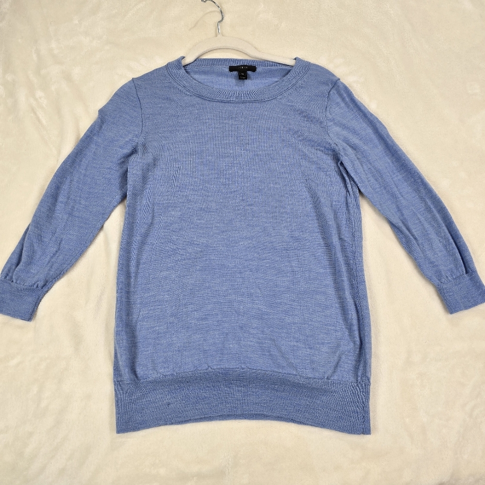 J Crew Light Blue 100% Merino Wool Sweater size XS